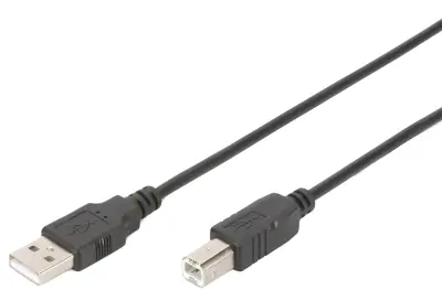 Digitus USB kabel USB 2.0 USB-A vtič\, USB-B vtič 1.80 m črna okrogel\, dvojno oklopljen DB-300102-018-S