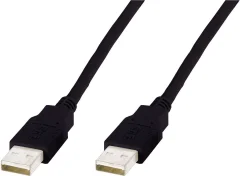 Digitus USB kabel USB 2.0 USB-A vtič\, USB-A vtič 1.80 m črna  AK-300100-018-S