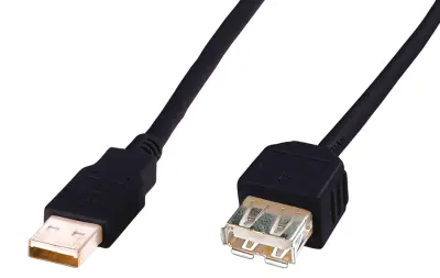 Digitus USB 2.0 podaljšek [1x moški konektor USB 2.0 tipa A - 1x ženski konektor USB 2.0 tipa A] 1.8 m črna Digitus USB kabel USB 2.0 USB-A vtič, USB-