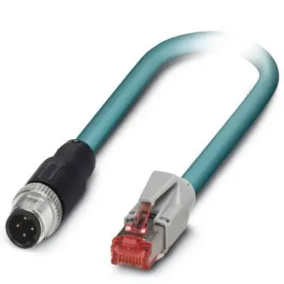 Phoenix Contact 1403497 M12 / RJ45 omrežni kabel\, Patch kabel CAT 5\, CAT 5e SF/UTP 0.50 m modra z zaščitnim zapornim zatičem 1 kos