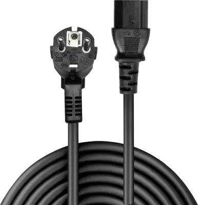 LINDY tok priključni kabel [1x varnostni moški konektor - 1x ženski konektor IEC C13\, 10 A] 5.00 m črna