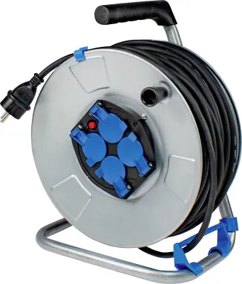 AS Schwabe 10411 kabelski boben 25.00 m črna varnostni moški konektor