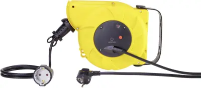 Renkforce RF-3349118 stenski kabelski boben 9.00 m črna kotni varnostni moški konektor