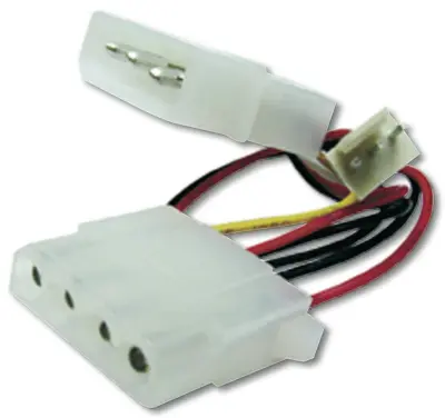 Digitus PC ventilator, računalnik, tok kabel [1x 4-polni električni moški konektor IDE - 1x 3-polni ženski konektor za računalniški ventilator] 0.3 m