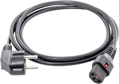 Priključni kabel za hladne naprave [ vtič z zaščitenimi kontakti - vtičnica za hladne naprave C13] črne barve 2 m HAWA 1008271