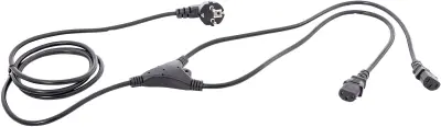 IEC Y-kabel [ z zaščitenim vtičem - IEC-vtičnica C13] črne barve 2.35 m HAWA 1008274