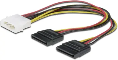 Digitus računalnik, trdi disk, pogon, tok kabel [1x 4-polni električni moški konektor IDE - 2x električni ženski konektor SATA] 0.2 m rumena, rdeča, č