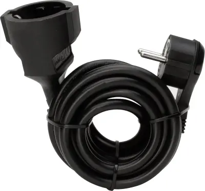 Električni podaljševalni kabel (ravna vtičnica - varnostna sklopka)- črn 3 m Kopp 143605083