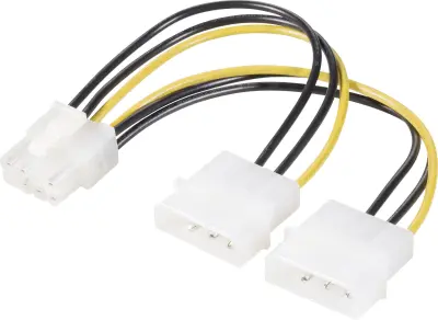 Renkforce tok Y-kabel [2x 4-polni električni moški konektor IDE - 1x 8-polni moški konektor PCI-e] 0.15 m rumena\, črna