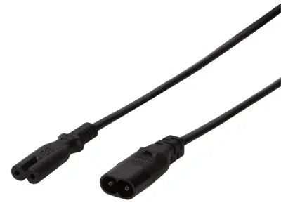 Napajalni podaljševalni kabel [1x vtič za male aparate C8 - 1x vtičnica za male aparate C7] 2 m črna LogiLink