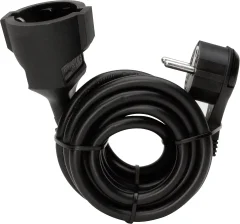 Električni podaljševalni kabel (ravna vtičnica - varnostna sklopka)- črn 5 m Kopp 143705086