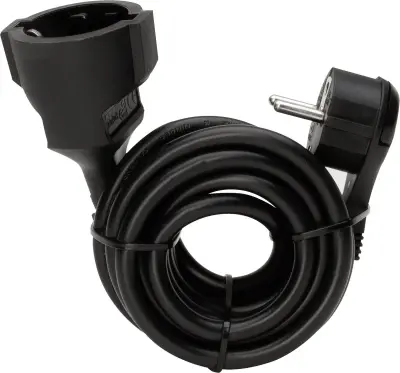 Električni podaljševalni kabel (ravna vtičnica - varnostna sklopka)- črn 5 m Kopp 143705086