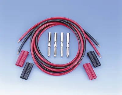 Merilni kabli-komplet [lamelni vtič 4 mm - lamelni vtič 4 mm] 1 m črne barve\, rdeče barve VOLTCRAFT