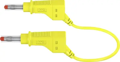 Varnostni merilni kabel (lamelni vtič 4 mm - lamelni vtič 4 mm) 1 m rumene barve MultiContact XZG425/SIL