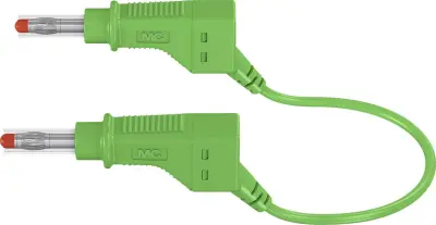 Varnostni merilni kabel (lamelni vtič 4 mm - lamelni vtič 4 mm) 1 m zelene barve MultiContact XZG425/SIL