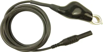 Merilni kabel Cliff\, [vtič 4 mm - krokodilska sponka]\, 2 m\, črne barve\, CIH22105
