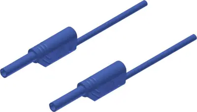 SKS Hirschmann MVL S 200/1 Au varnostni merilni kabel [lamelni vtič 2mm - lamelni vtič 2 mm] 2 m modra PVC merilni kabel SKS Hirschmann MVL S 200/1 Au