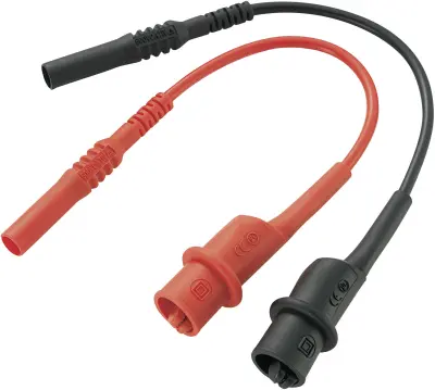 Komplet varnostnih merilnih kablov [lamelni vtič 4 mm - krokodil sponka] 0.10 m črne barve\, rdeče barve VOLTCRAFT MS-10