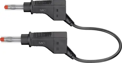 Varnostni merilni kabel (lamelni vtič 4 mm - lamelni vtič 4 mm) 0.50 m črne barve MultiContact XZG425/SIL