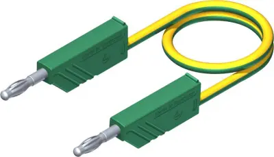 SKS Hirschmann CO MLN 50/2,5 merilni vod [lamelni vtič 4mm - lamelni vtič 4 mm] 0.5 m rumena, zelena 4mm PVC-merilni kabel, 2,5 mmË> 934061188 SKS Hir