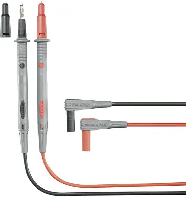 Komplet varnostnih merilnih kablov [lamelni vtič 4 mm - s testnimi konicami] 1.20 m črne barve\, rdeče barve VOLTCRAFT MS-4P