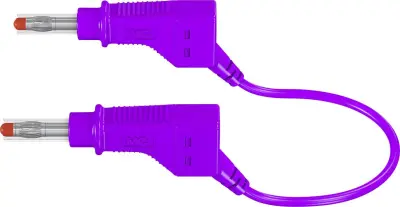 Varnostni merilni kabel (lamelni vtič 4 mm - lamelni vtič 4 mm) 1 m vijolične barve MultiContact XZG425/SIL