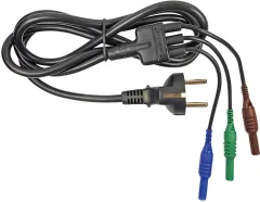 Varnostni merilni kabel Cliff\, [vtikač z varnostnim kontaktom - vtikač 4 mm]\, 1\,5 m\, modre\, zelene in rjave barve\, CIH29950