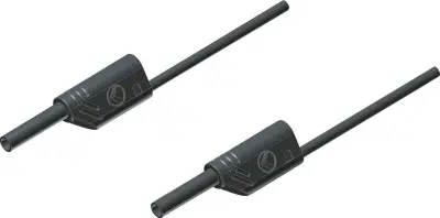 SKS Hirschmann MVL S 200/1 Au varnostni merilni kabel [lamelni vtič 2mm - lamelni vtič 2 mm] 2 m črna PVC merilni kabel SKS Hirschmann MVL S 200/1 Au,