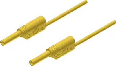 SKS Hirschmann MVL S 200/1 Au varnostni merilni kabel [lamelni vtič 2mm - lamelni vtič 2 mm] 2 m rumena PVC merilni kabel SKS Hirschmann MVL S 200/1 A