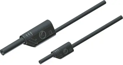 SKS Hirschmann MAL S WS 2-4 100/1 varnostni merilni kabel [lamelni vtič 4mm - lamelni vtič 2 mm] 1 m črna PVC merilni kabel SKS Hirschmann MAL S WS 2-