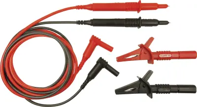 Komplet varnostnih merilnih kablov Cliff\, [vtikač 4 mm - testna konica]\, 1\,5 m\, rdeče in črne barve\, CIH29892