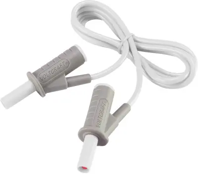 VOLTCRAFT MSB-501 varnostni merilni kabel lamelni vtič 4 mm lamelni vtič 4 mm 1.00 m bela 1 kos
