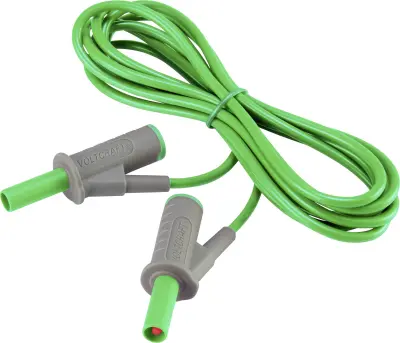 Visokofleksibilni varnostni merilni kabel [lamelni vtič 4 mm - lamelni vtič 4 mm] 2 m zelene barve MSB-501 10 A