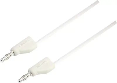Merilni kabel [vtikač 4 mm - vtikač 4 mm] 1 m bele barve VOLTCRAFT MSB-300 zložljiv drug v drugega
