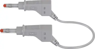 Varnostni merilni kabel (lamelni vtič 4 mm - lamelni vtič 4 mm) 1 m sive barve MultiContact XZG425/SIL