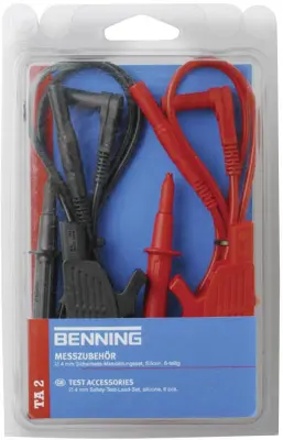 Varnostni merilni kabli Benning TA 2\, CAT III 1.000 V\, CAT II 1.000 V\, komplet 044125