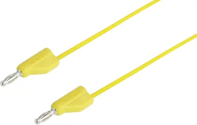 Merilni kabel [vtikač 4 mm - vtikač 4 mm] 0.5 m rumene barve VOLTCRAFT MSB-300 zložljiv drug v drugega