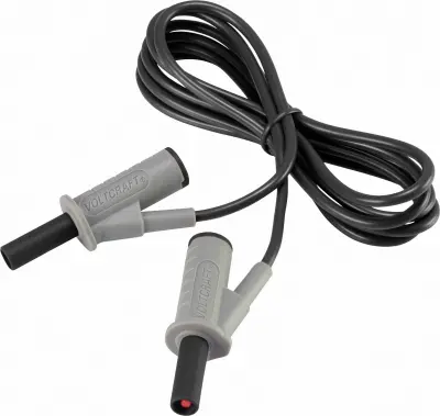 Visokofleksibilni varnostni merilni kabel [lamelni vtič 4 mm - lamelni vtič 4 mm] 1.5 m črne barve MSB-501 10 A