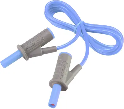 Visokofleksibilni varnostni merilni kabel [lamelni vtič 4 mm - lamelni vtič 4 mm] 1 m modre barve MSB-501 10 A