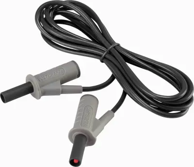 Visokofleksibilni varnostni merilni kabel [lamelni vtič 4 mm - lamelni vtič 4 mm] 2 m črne barve MSB-501 10 A
