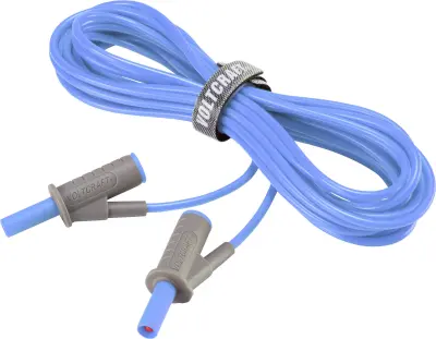 Visokofleksibilni varnostni merilni kabel [lamelni vtič 4 mm - lamelni vtič 4 mm] 5 m modre barve MSB-501 10 A