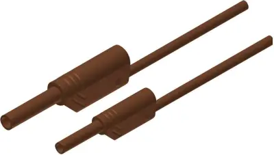 SKS Hirschmann MAL S WS 2-4 100/1 varnostni merilni kabel [lamelni vtič 4mm - lamelni vtič 2 mm] 1 m rjava PVC merilni kabel SKS Hirschmann MAL S WS 2