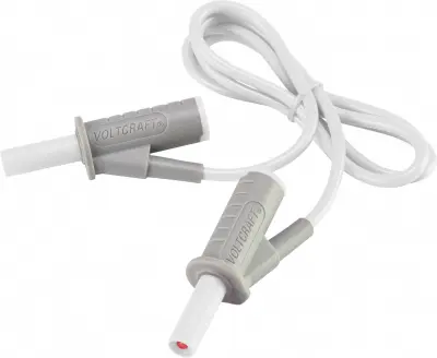 VOLTCRAFT MSB-501 varnostni merilni kabel lamelni vtič 4 mm lamelni vtič 4 mm 0.75 m bela 1 kos