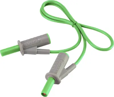 Visokofleksibilni varnostni merilni kabel [lamelni vtič 4 mm - lamelni vtič 4 mm] 0.5 m zelene barve MSB-501 10 A