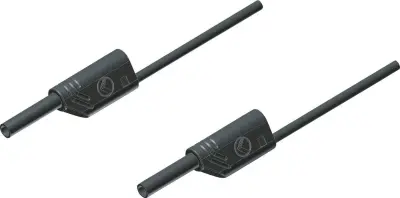 SKS Hirschmann MVL S 25/1 Au varnostni merilni kabel [lamelni vtič 2mm - lamelni vtič 2 mm] 25.00 cm črna PVC merilni kabel SKS Hirschmann MVL S 25/1