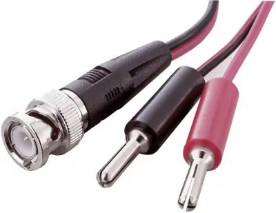 BNC-merilni kabli [BNC-vtič - vtič 4 mm] 0.80 m črne barve\, rdeče barve VOLTCRAFT BNC-2 x 4 mm banana vtič