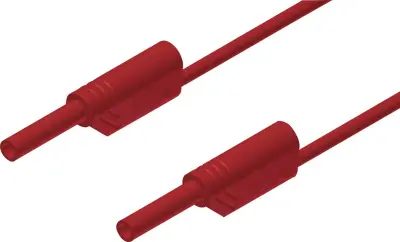 SKS Hirschmann MVL S 100/1 Au varnostni merilni kabel [lamelni vtič 2mm - lamelni vtič 2 mm] 1 m rdeča PVC merilni kabel SKS Hirschmann MVL S 100/1 Au