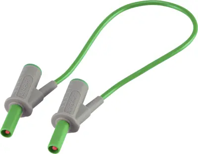 Visokofleksibilni varnostni merilni kabel [lamelni vtič 4 mm - lamelni vtič 4 mm] 0.25 m zelene barve MSB-501 10 A