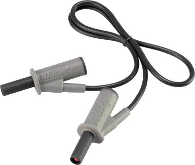 Visokofleksibilni varnostni merilni kabel [lamelni vtič 4 mm - lamelni vtič 4 mm] 0.5 m črne barve MSB-501 10 A