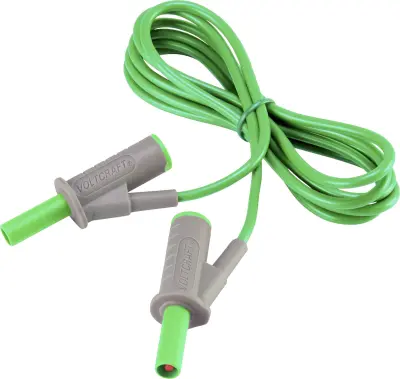Visokofleksibilni varnostni merilni kabel [lamelni vtič 4 mm - lamelni vtič 4 mm] 1.5 m zelene barve MSB-501 10 A